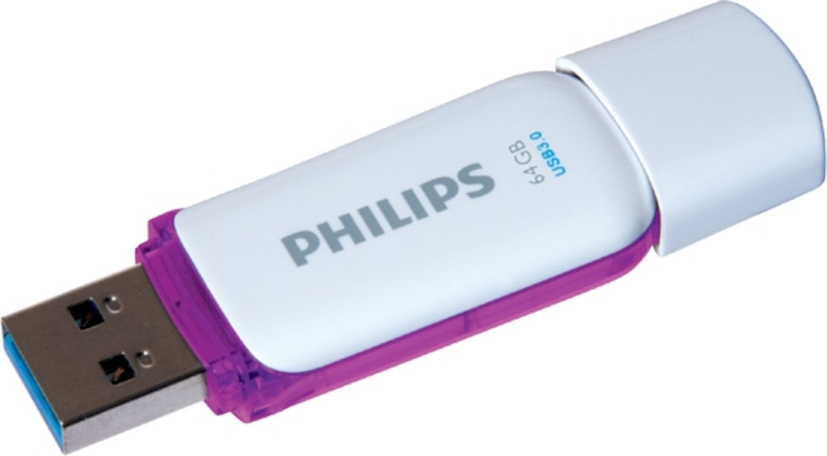 Usb-stick philips snow key type 64gb 3.0 paars