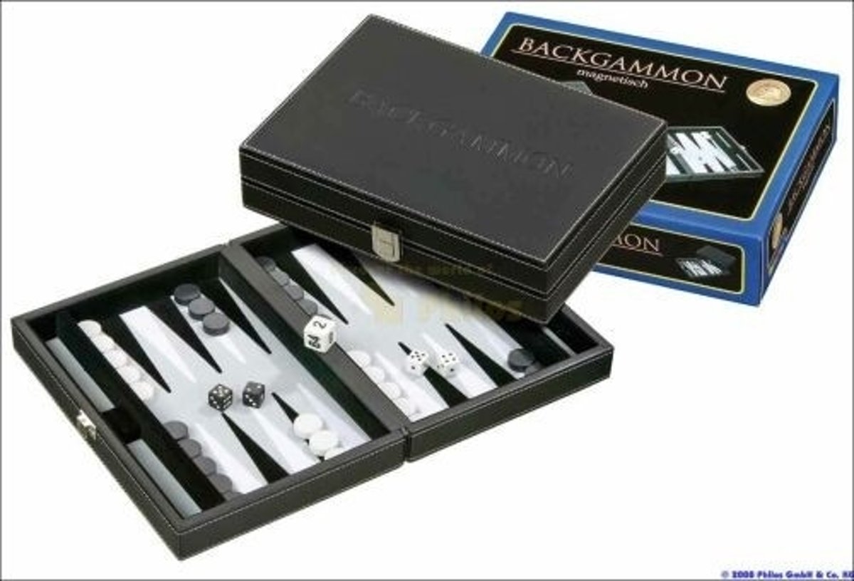 Philos Backgammon Tinos klein grijs magnetisch