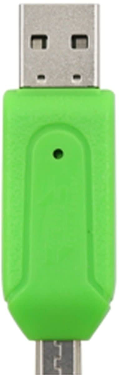 Phoco Kaartlezer (micro) SD met (micro) USB groen