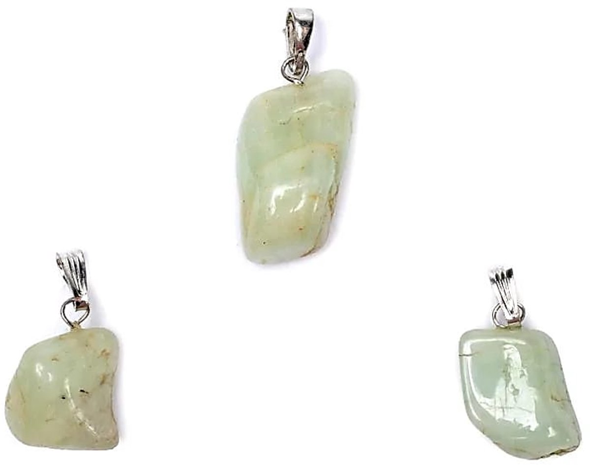 Aquamarijn edelsteenhanger met geboord oogje