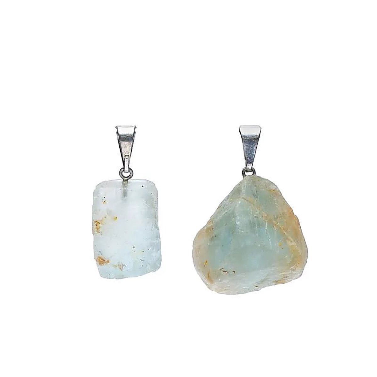 Blauwe topaas ruw edelsteenhanger