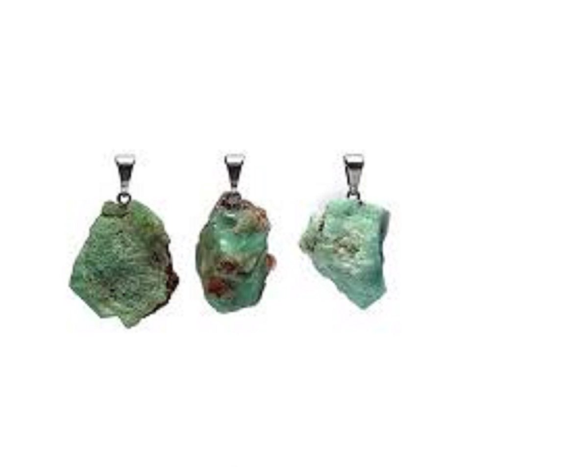 Chrysopraas ruw edelsteenhanger