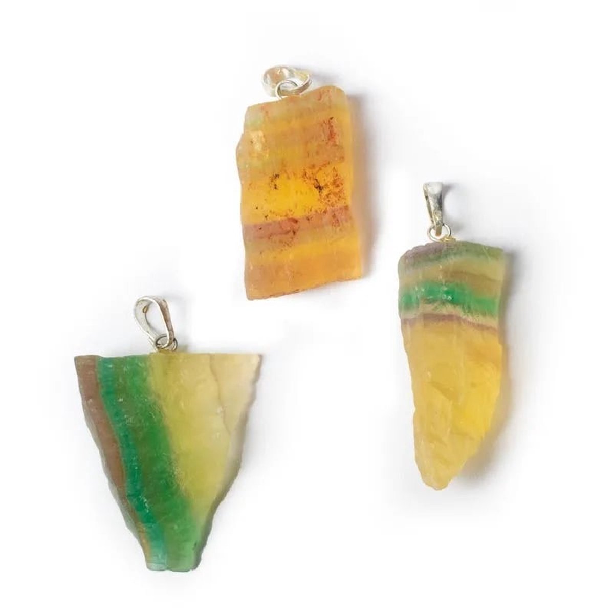 Fluoriet ruw edelsteenhanger