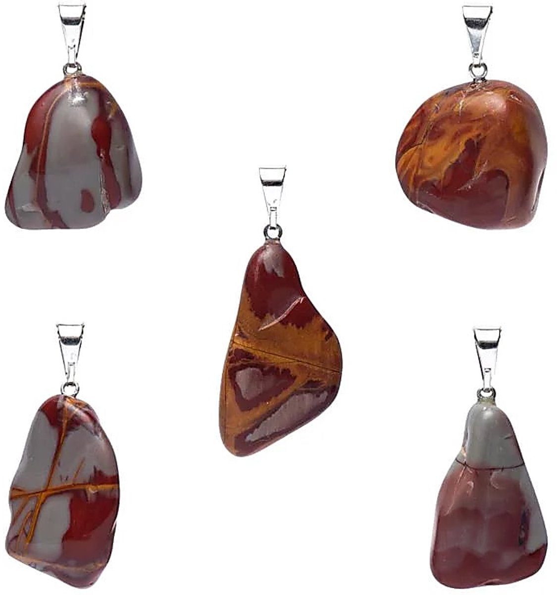 Noreena jaspis edelsteenhanger met geboord oogje