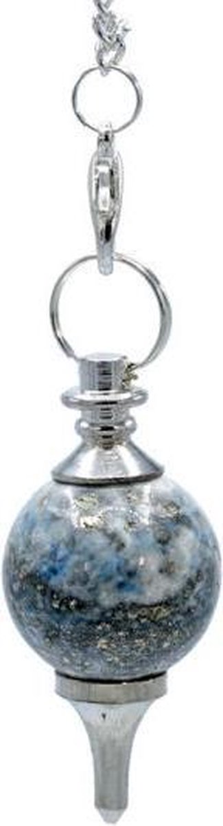 Pendel gepolijste Lapis Lazuli & metaal - 3.5x1.7 - 12 - Edelsteen - Metaal - L