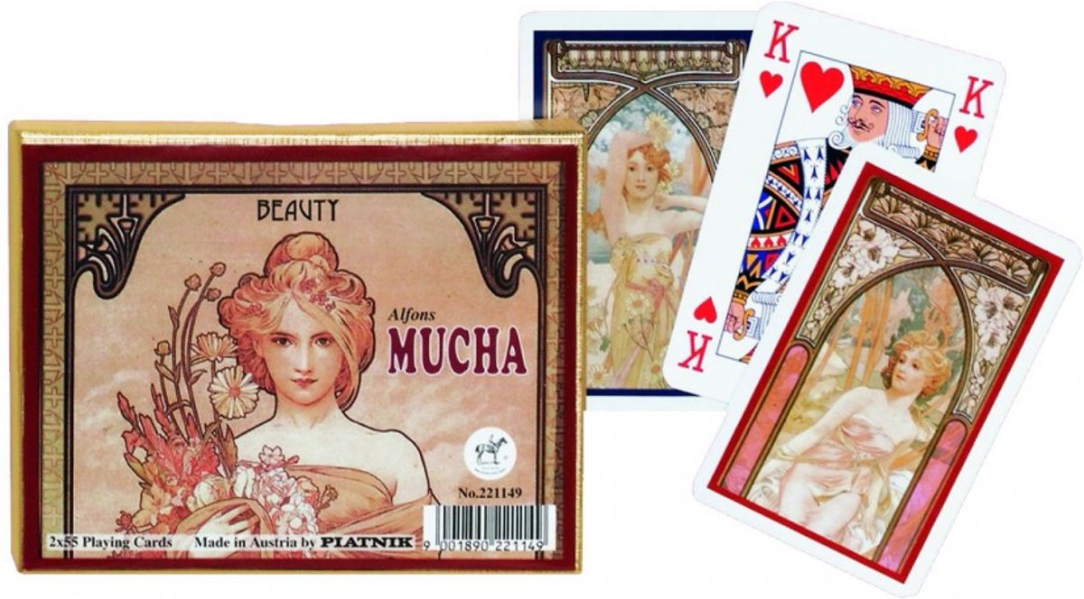 Mucha Beauty Speelkaarten - Double Deck