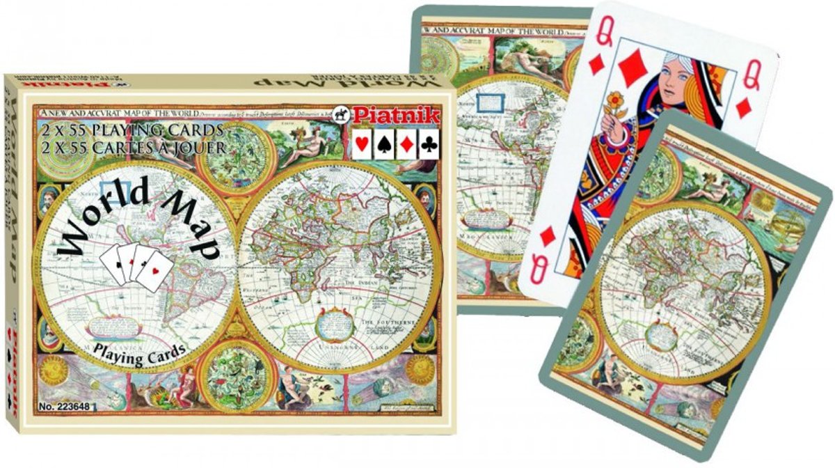 World Map Speelkaarten - Double Deck