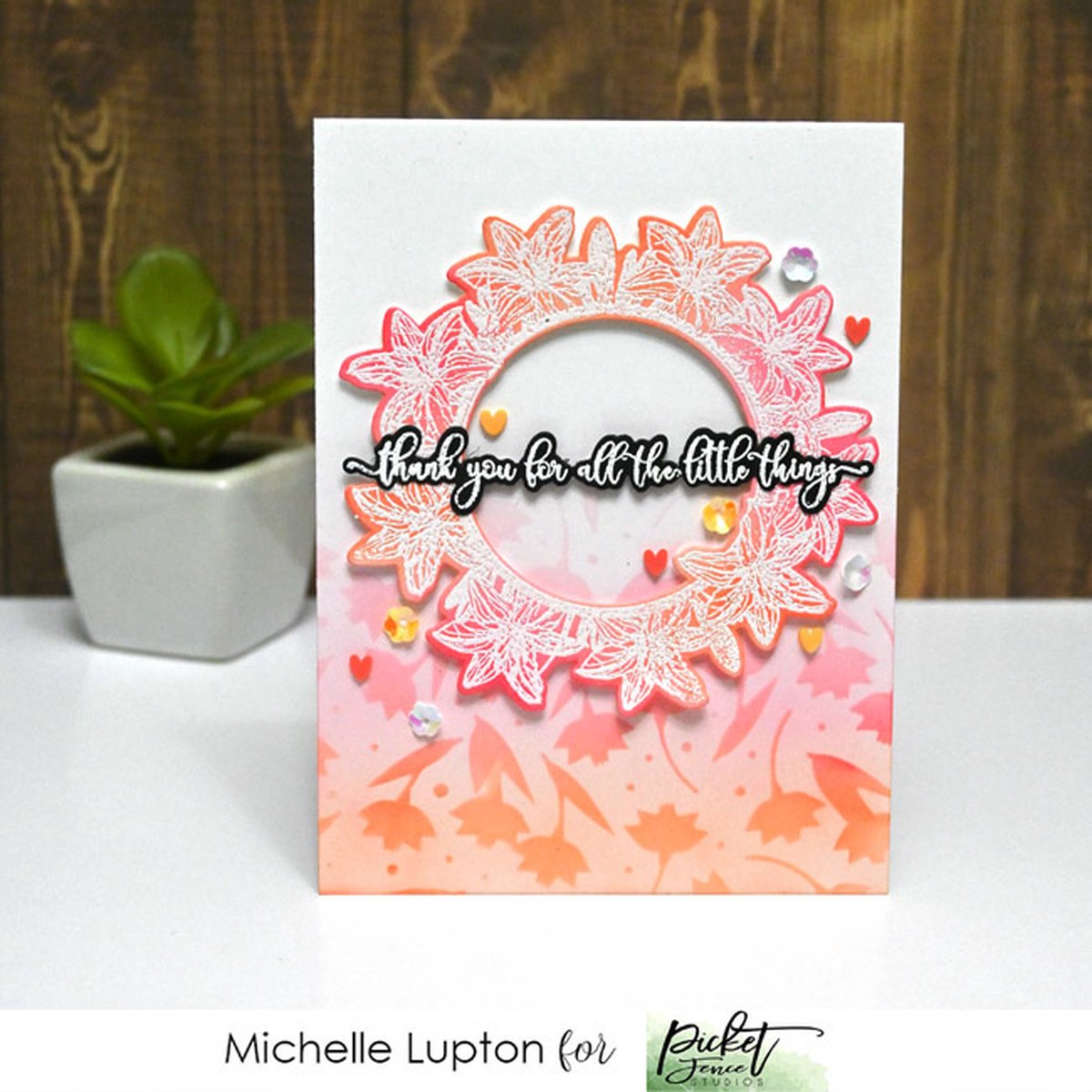 Slimline Flowers and Polka Dot Fun Stencil (SC-282)