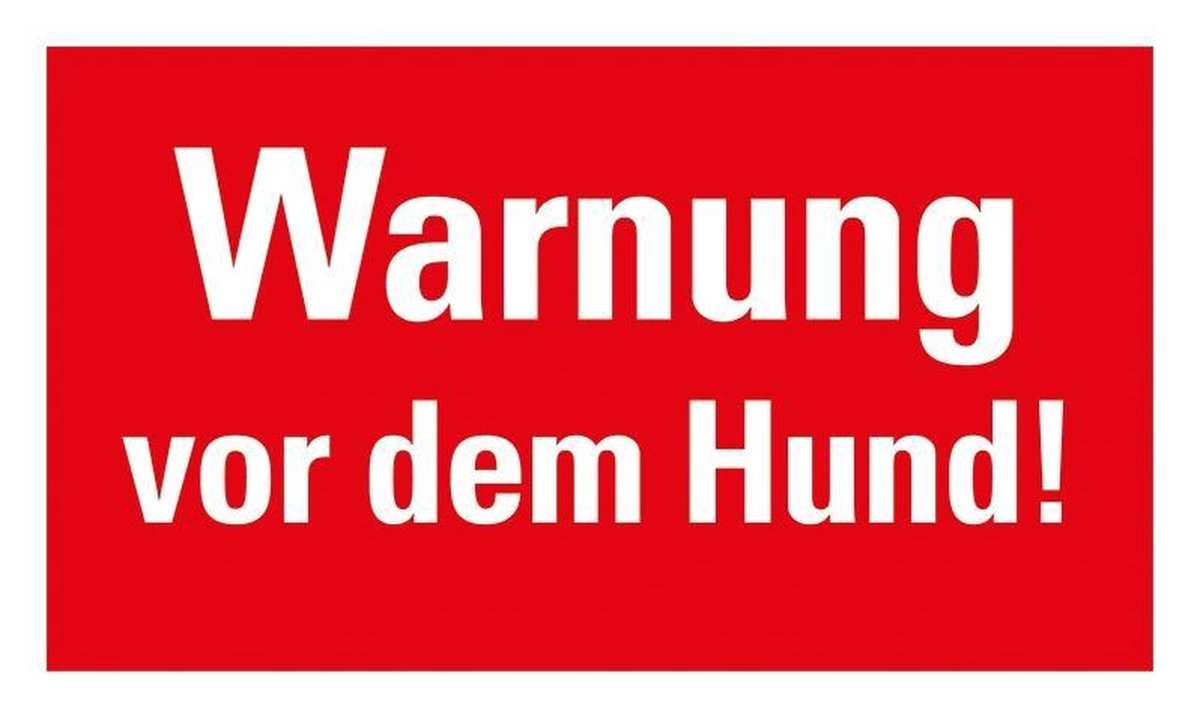 Pickup kunststoff Schild 25x15 cm WARNUNG VOR DEM HUND - rot