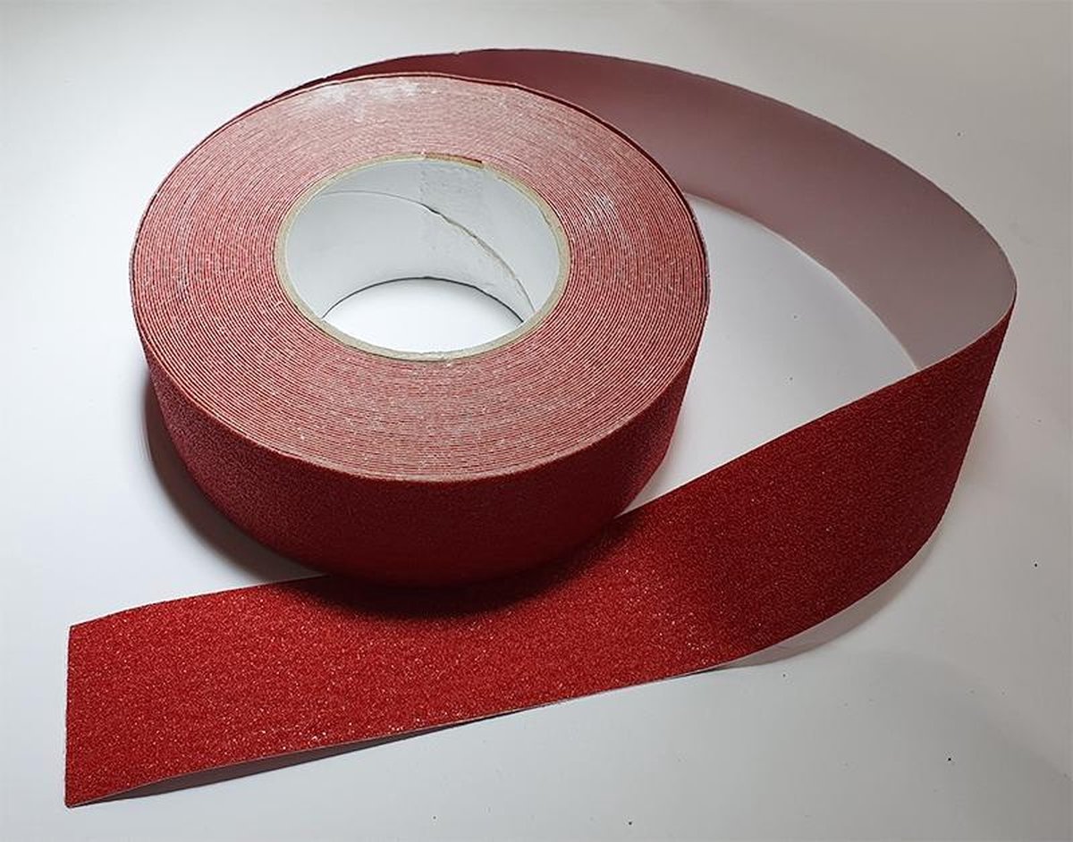 Antislip vloertape zelfklevend rood 25 mm breed - rol 18 meter