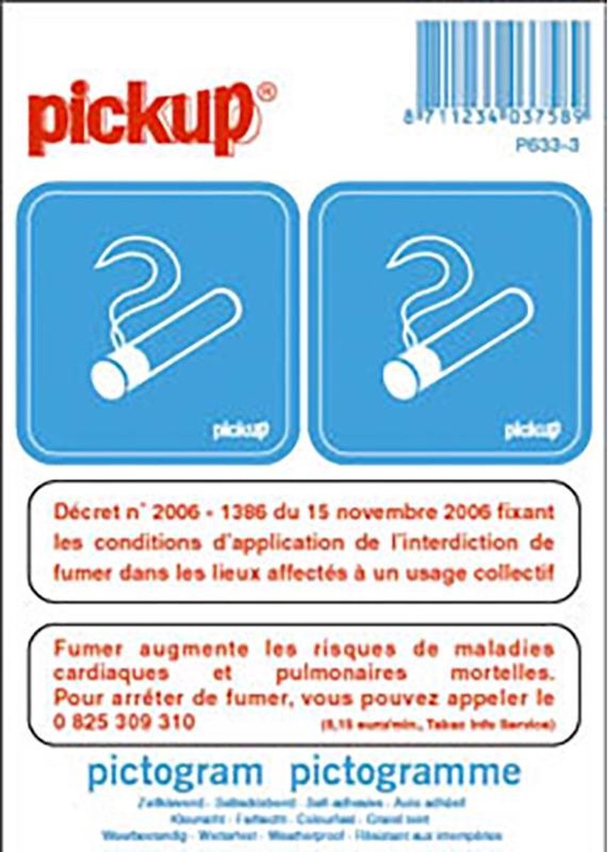 Pickup Pictogram 10x10 cm - Espace fumeur avec d?ret