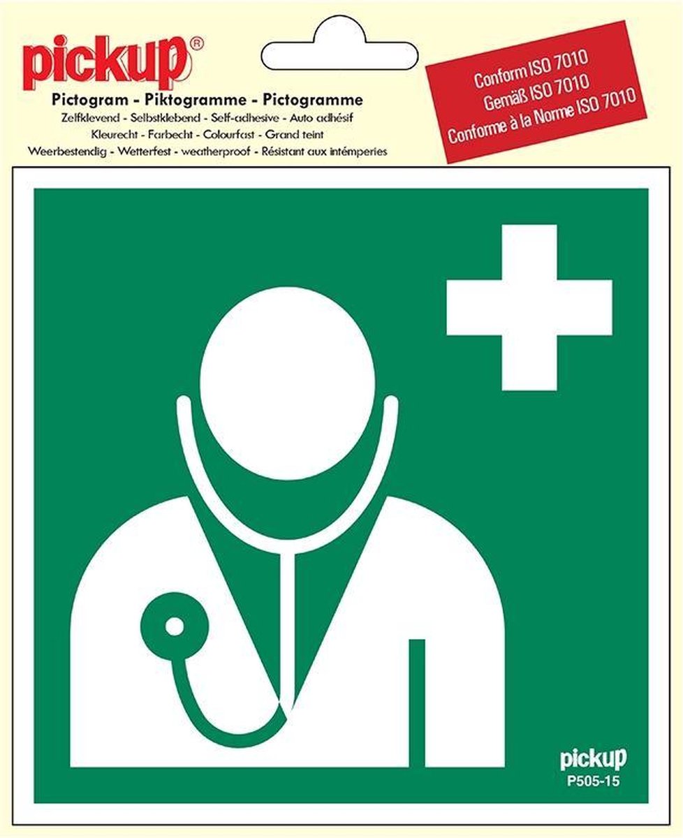 Pickup Pictogram 15x15 cm - Arts-Dokter - conform ISO 7010