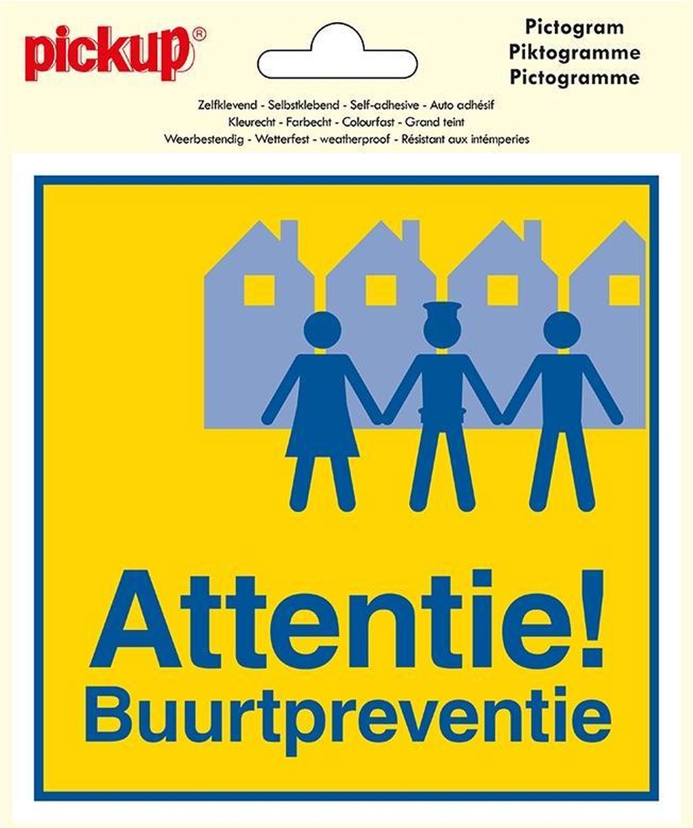 Pickup Pictogram 15x15 cm - Attentie Buurtpreventie