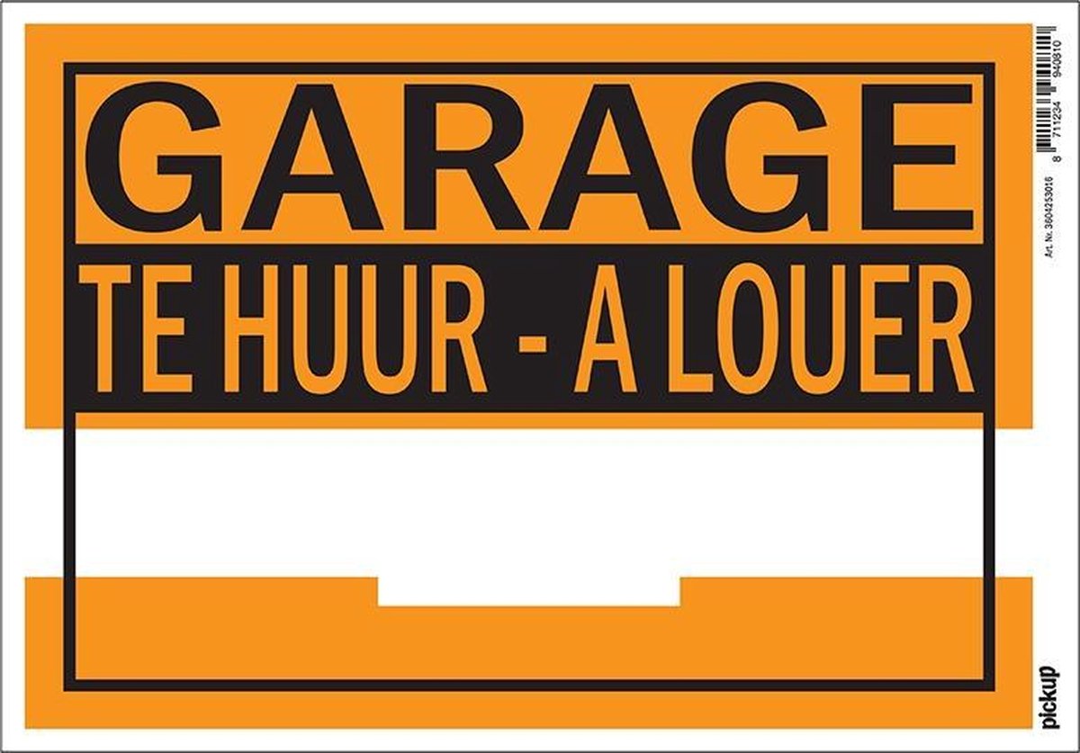 Pickup affiche kunststof 23x33 cm - Garage Te Huur A Louer