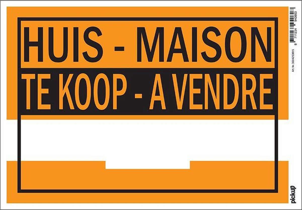 Pickup affiche kunststof 23x33 cm - Huis Te Koop Maison A Vendre