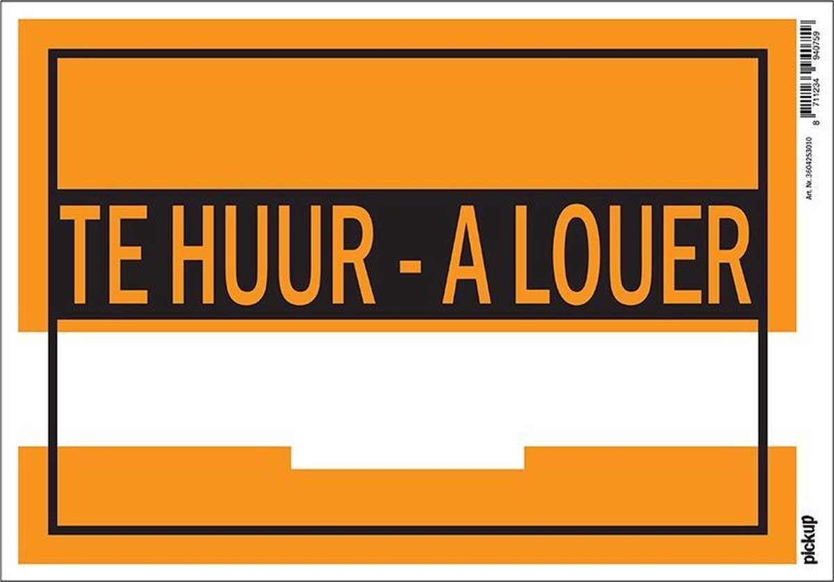 Pickup affiche kunststof 23x33 cm - Te Huur A Louer