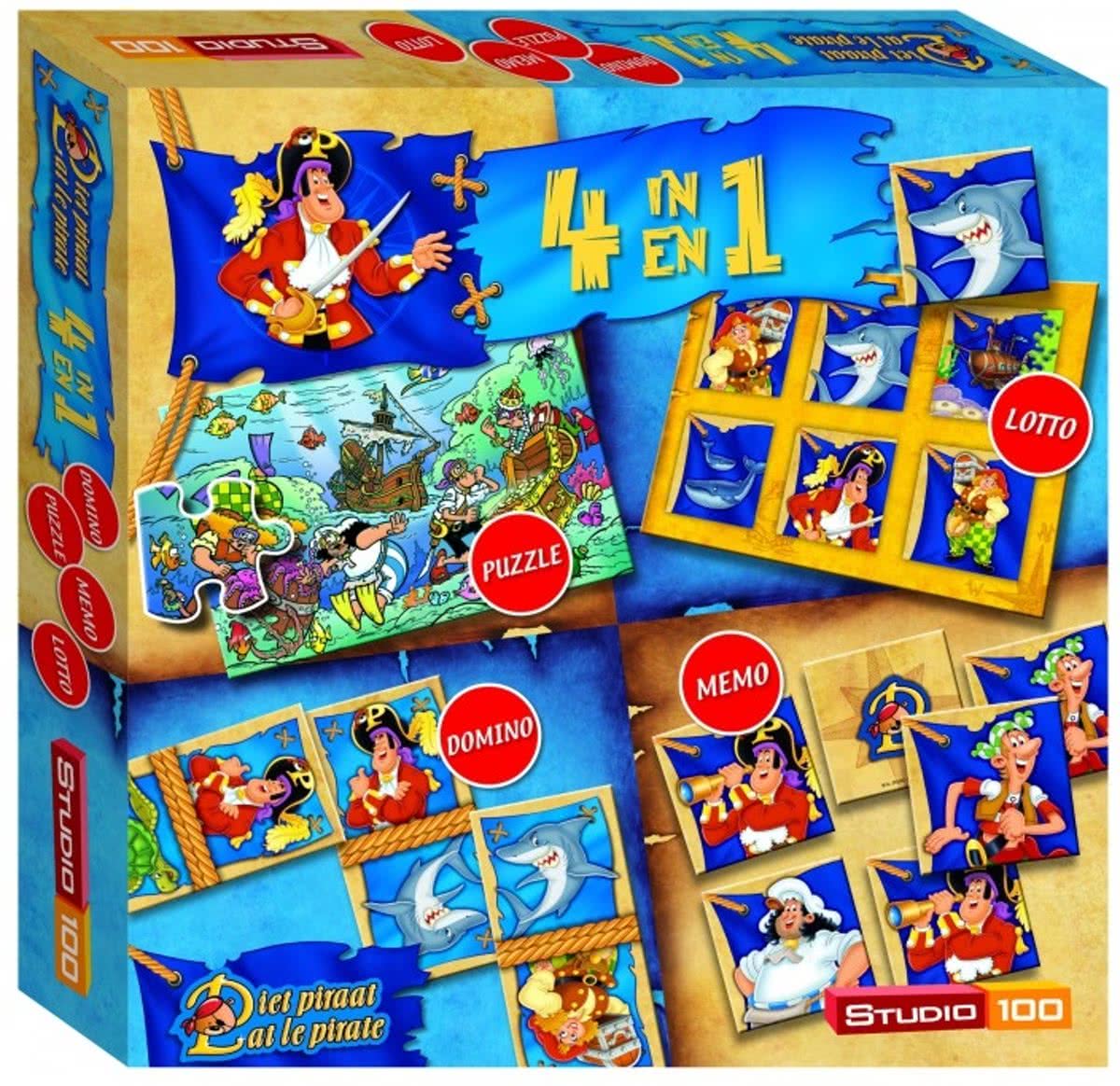 Piet Piraat 4-in-1 Speldoos - Kinderspel