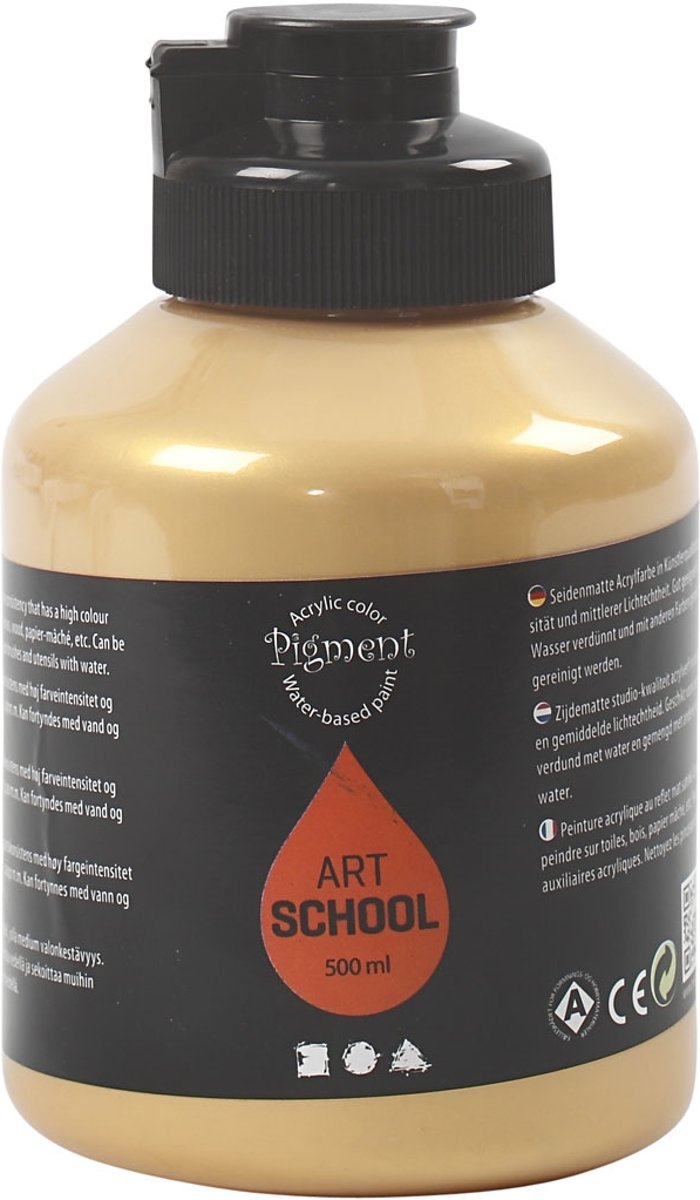 Pigment Art School, goud, 500 ml