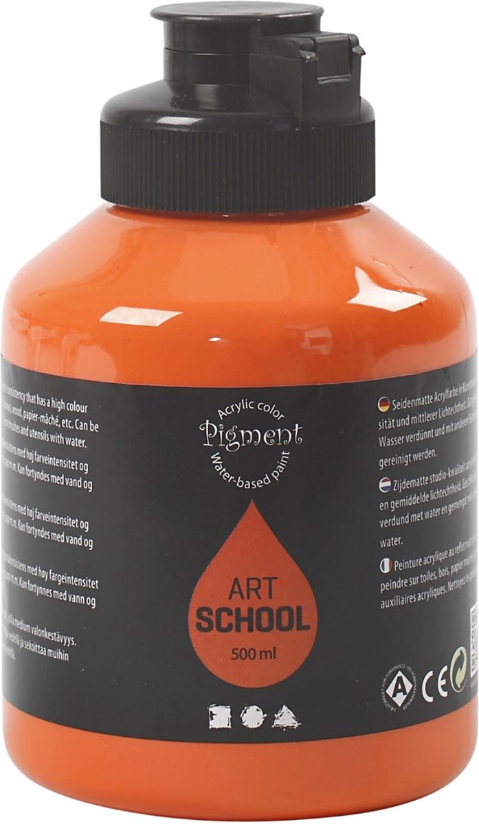 Pigment Art School, oranje, 500 ml