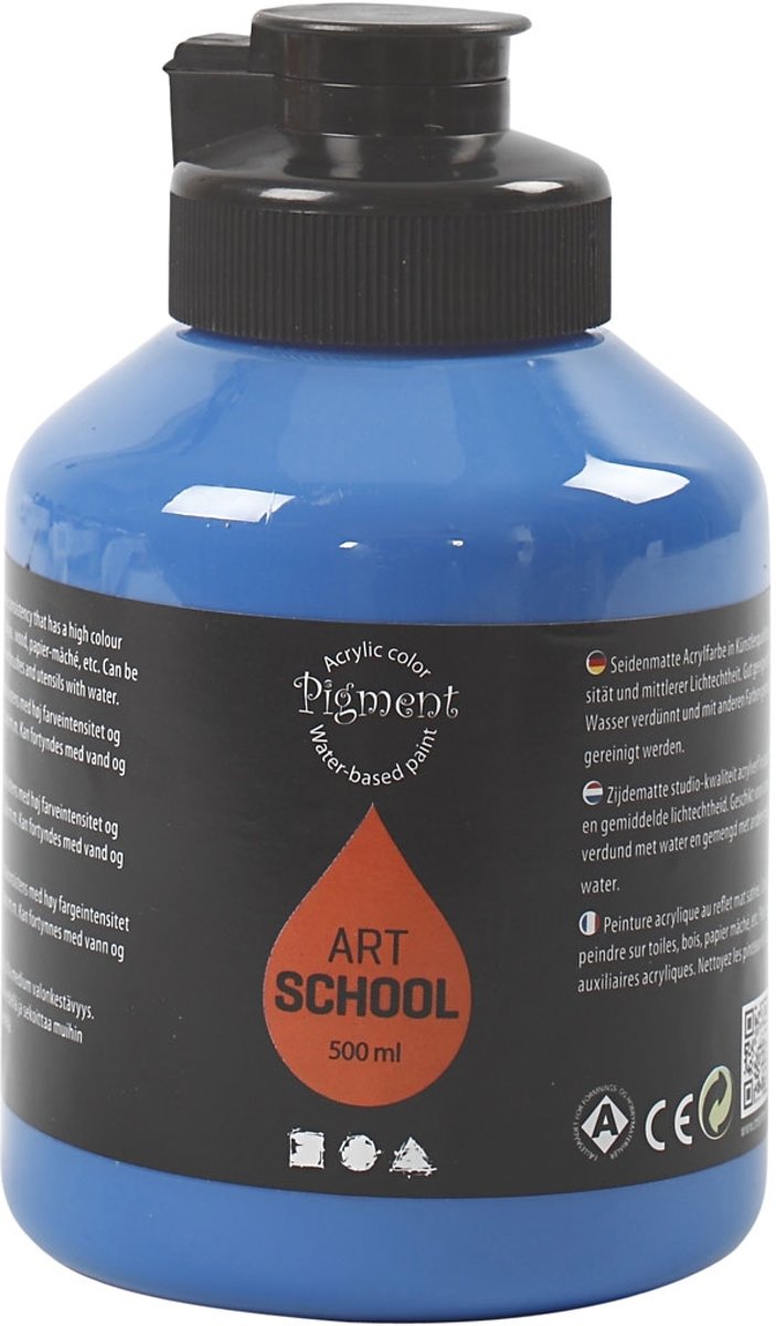 Pigment Art School, primair blauw, 500 ml