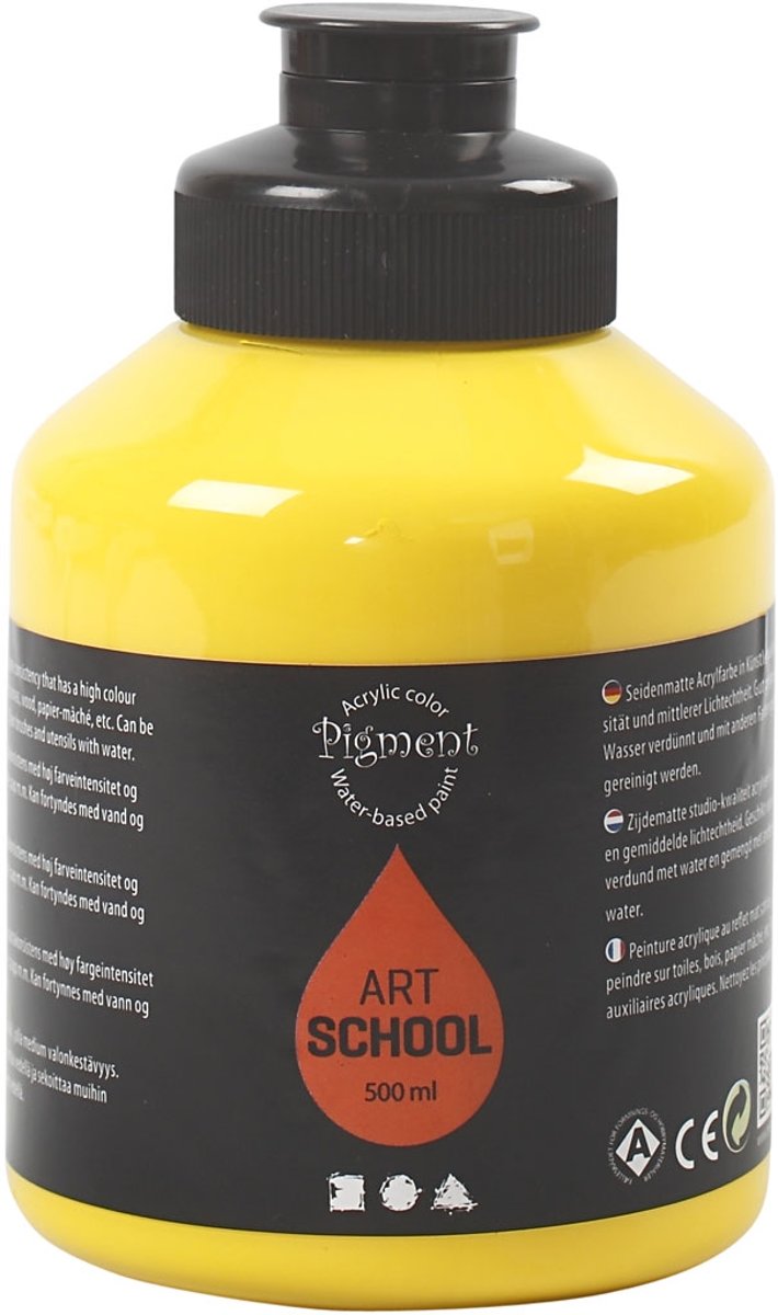 Pigment Art School, primair geel, 500 ml