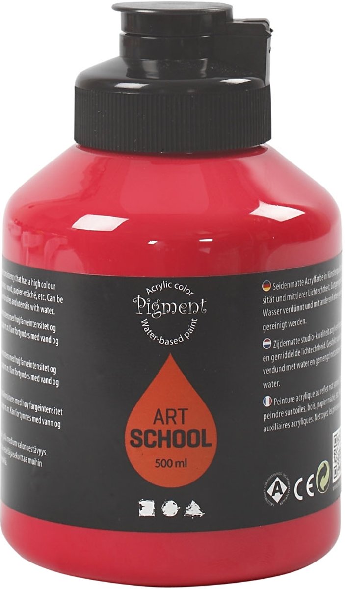 Pigment Art School, primair rood, 500 ml