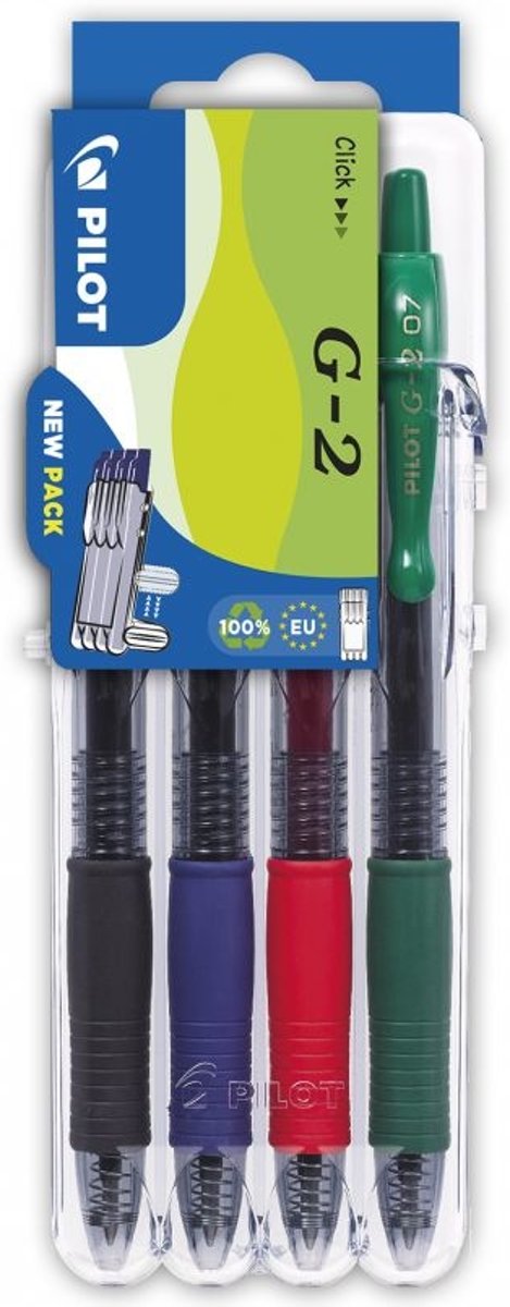   G-2 - Classic - Zwart, Blauw, Groen, Rood - per 4 verpakt