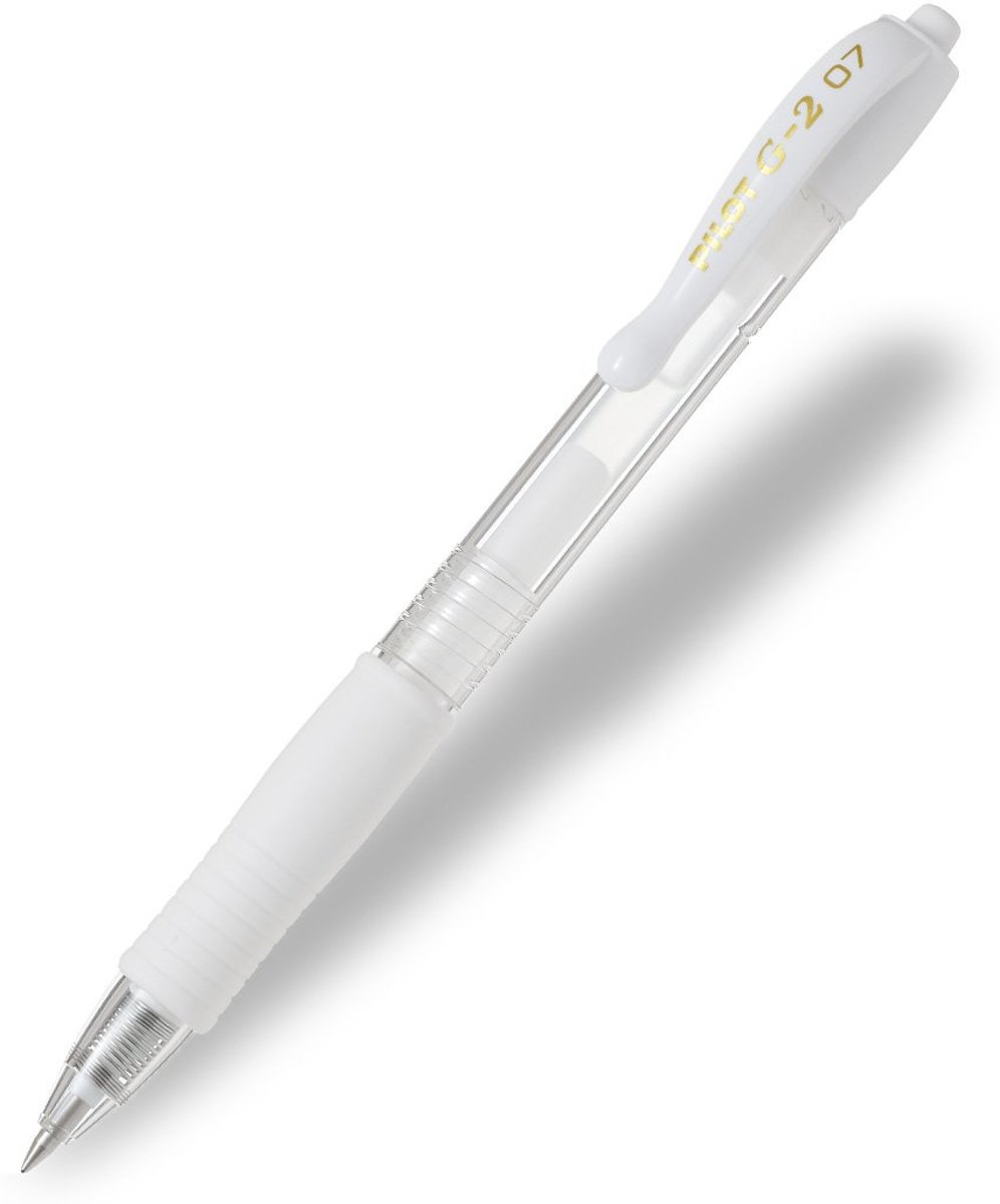 Pilot G-2 roller ball pen rubberized grip & retractable - Pastel Wit