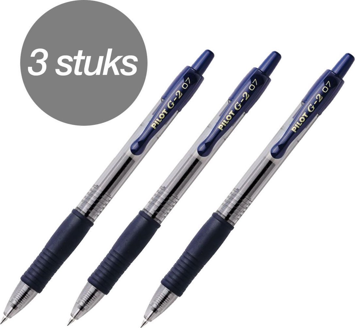 Pilot G-2 – Gel Ink Nachtblauwe Rollerball pen 3 stuks – Medium Tip