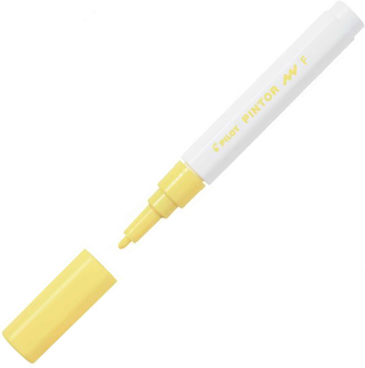 Pilot Pintor Gele Verfstift - Fine marker met 1,0mm schrijfbreedte - Inkt op waterbasis - Dekt op elk oppervlak, zelfs de donkerste - Teken, kleur, versier, markeer, schrijf, kalligrafeer…