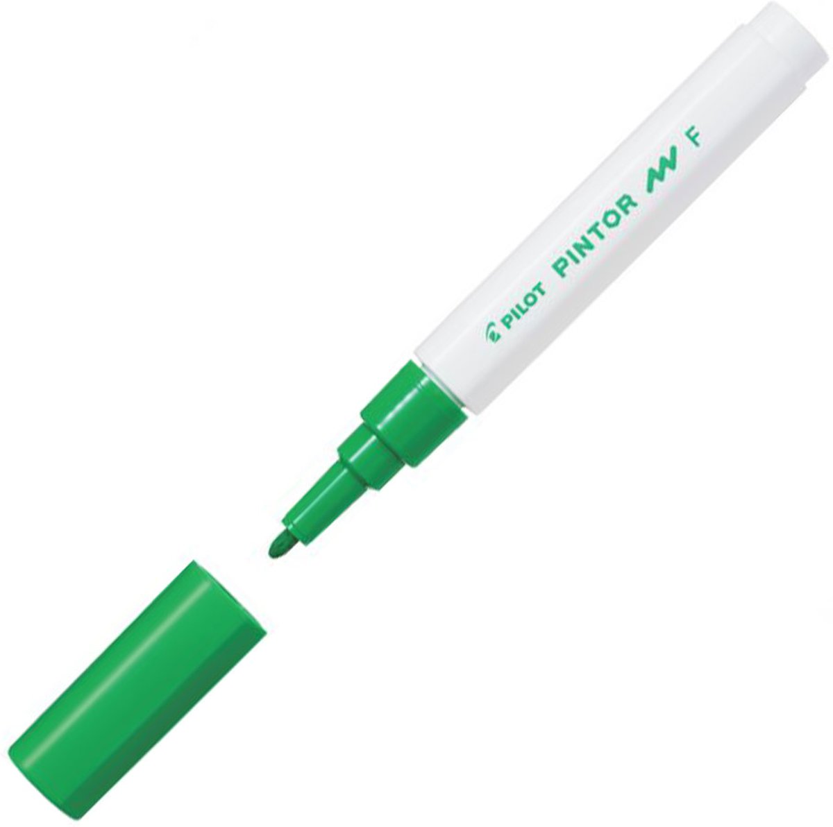 Pilot Pintor Lichtgroene Verfstift - Fine marker met 1,0mm schrijfbreedte - Inkt op waterbasis - Dekt op elk oppervlak, zelfs de donkerste - Teken, kleur, versier, markeer, schrijf, kalligrafeer…