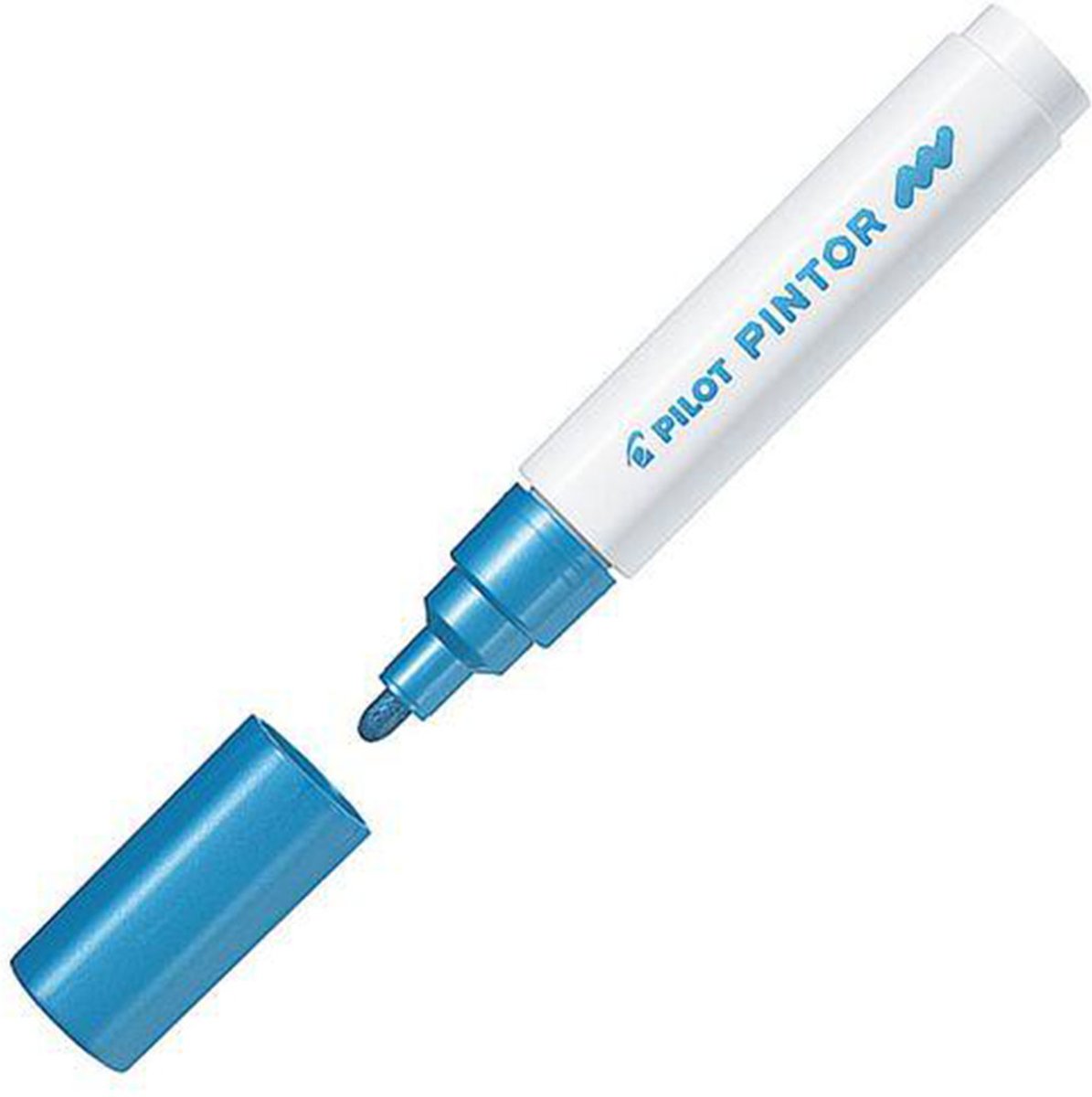 Pilot Pintor Metallic Blauwe Verfstift - Medium marker met 1,4mm schrijfbreedte - Inkt op waterbasis - Dekt op elk oppervlak, zelfs de donkerste - Teken, kleur, versier, markeer, schrijf, kalligrafeer…