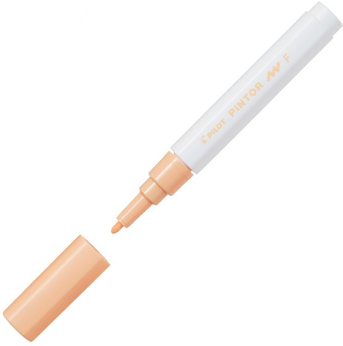 Pilot Pintor Pastel Oranje Verfstift - Fine marker met 1,0mm schrijfbreedte - Inkt op waterbasis - Dekt op elk oppervlak, zelfs de donkerste - Teken, kleur, versier, markeer, schrijf, kalligrafeer…