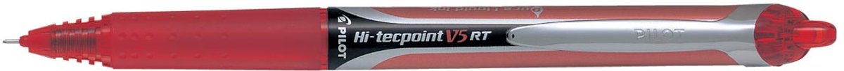 Pilot Roller Hi-Tecpoint V5 en V7 Retractable V5 schrijfbreedte 025 mm rood