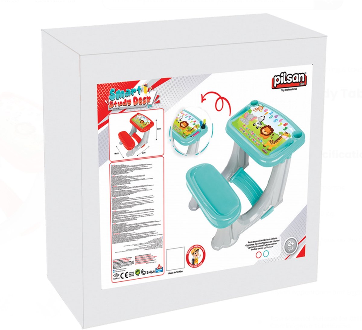 Pilsan Smart Speelbureau - Met Cijfers en Letters - Rood/Grijs