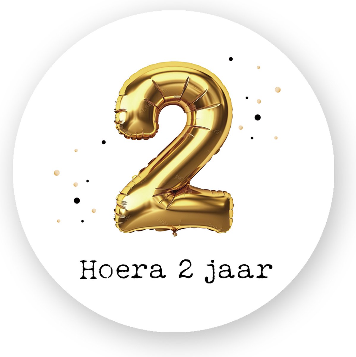 25x Traktatiestickers Folieballon 2 Jaar - Verjaardag stickers - Gold - Folie Ballon - Sluitstickers - Kinderfeest Traktatie - Uitdelen - Uitdeeltraktatie - Traktatiestickers Pimp Studio