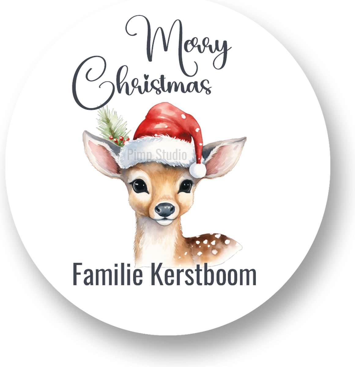 Sluitzegels Kerst met naam - deer hat - Sluitstickers Pimp Studio
