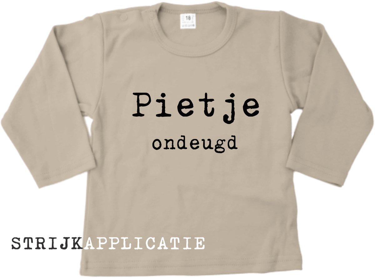 Strijkapplicatie Pietje Ondeugd – Zwart Flock – 16 x 7,5 cm – sinterklaas shirt maken - Pimp Studio