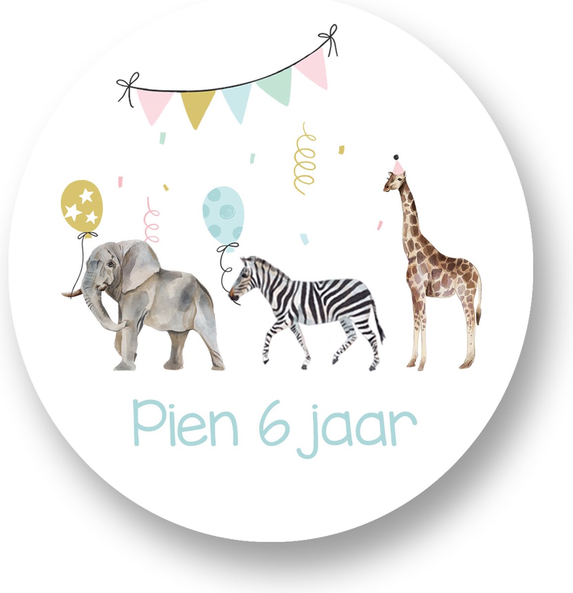 Traktatie stickers Dieren Feest