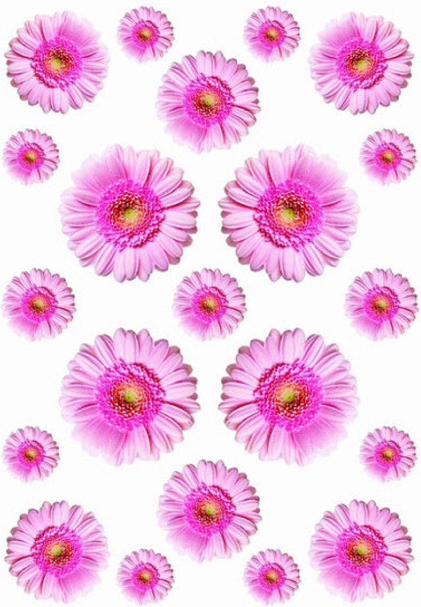 Fietssticker Gerbera roze container sticker watervast regenbestendig