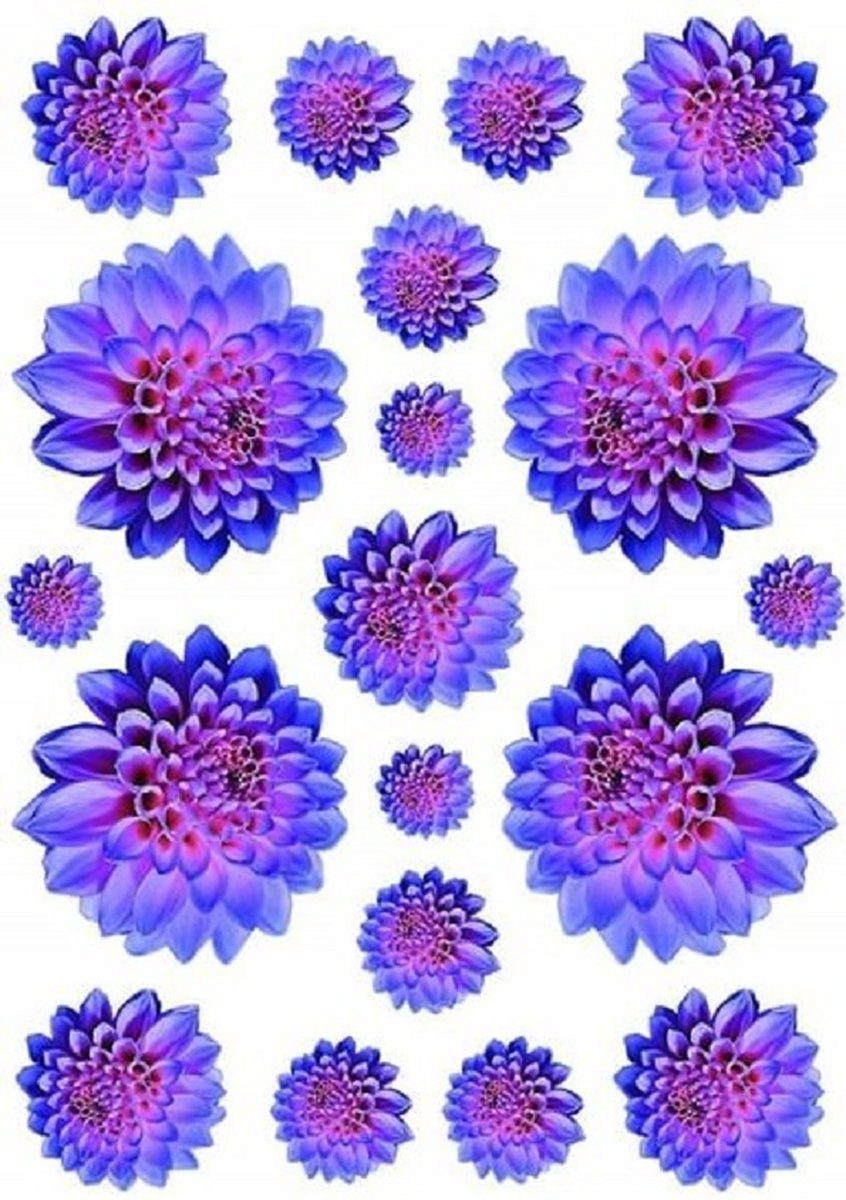 Fietssticker bloemen Dahlia donkerblauw container sticker watervast