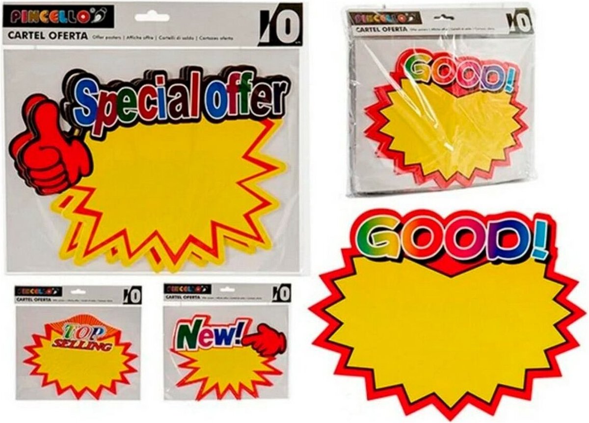 Pincello Promotiestickers New 26,5 X 25 Cm Papier Geel 10 Stuks