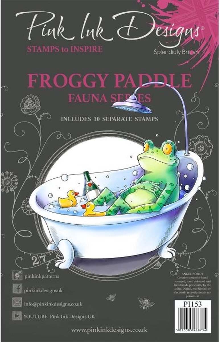 Froggy Paddle A5 Clear Stamp Set (PI153)