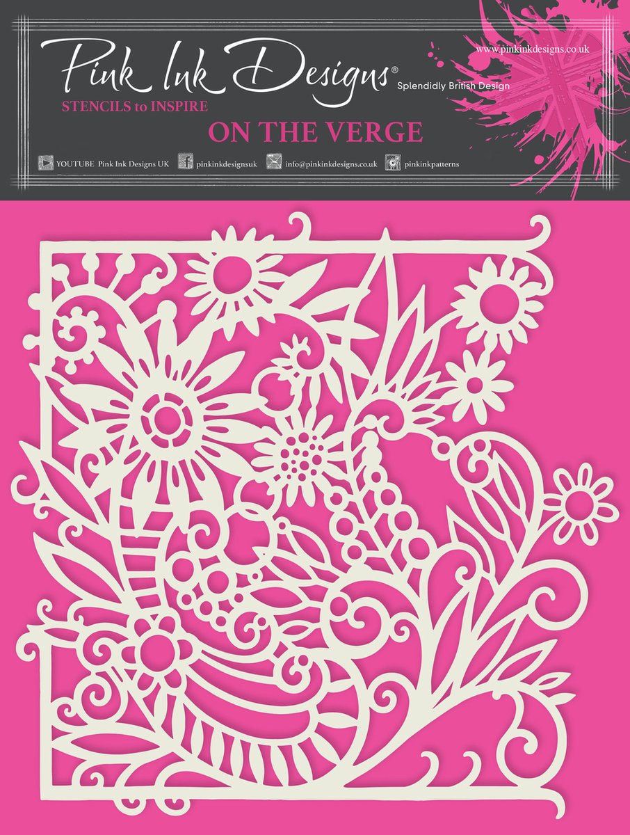 On The Verge 8x8 Inch Masking Stencil (PINKST017)