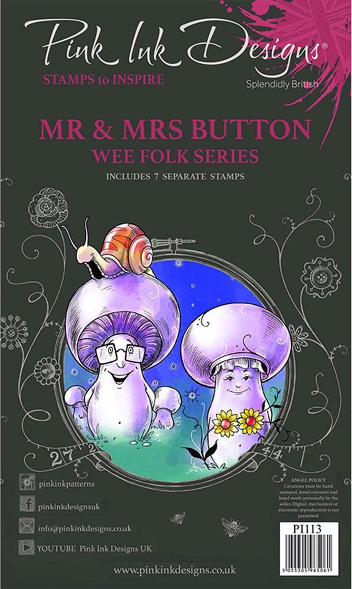 Pink Ink Designs - Clear Stempel Set A6 Mr. & Mrs. Button