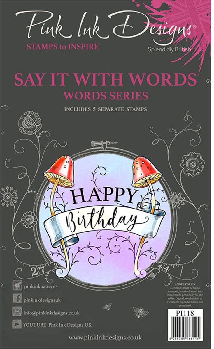 Pink Ink Designs - Clear Stempel Set A6 Say It With Words