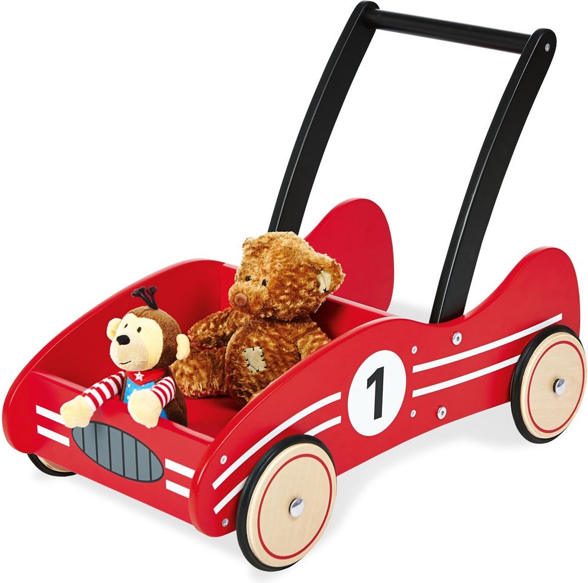 Pinolino - Leren loopkar Kimi - rood - houten speelgoed