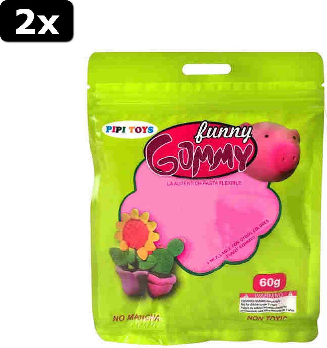 2x Funny Gummy 60gram diverse kleuren