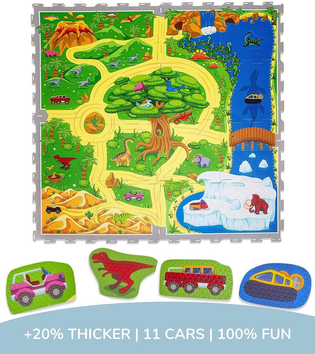 Pippa Design Speelkleed Baby - speelmat foam Dinosaurus thema