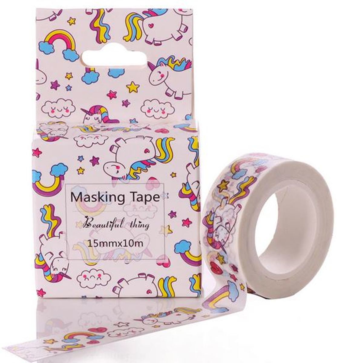 10 meter washi tape unicorn - eenhoorn 15mm